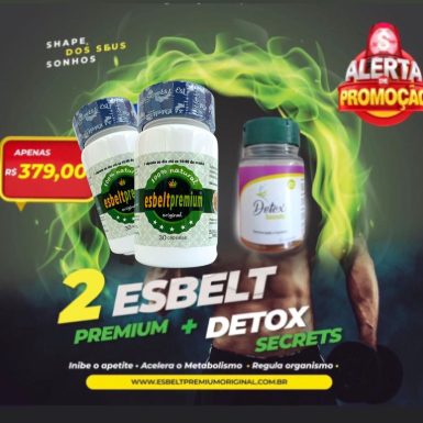 COMBO PROMOCIONAL :  2 ESBELT PREMIUM  + 1 DETOX SECRETS DESINTOXICANTE