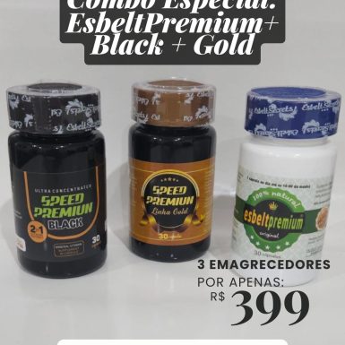 COMBO DE EMAGRECEDORES:  1 ESBELT PREMIUM  + 1 SPEED GOLD +  1 SPEED BLACK